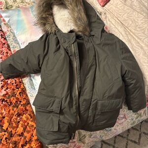 Old Navy Dark Olive Green Fleece Jacket